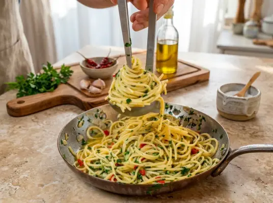 Spaghetti Aglio e Olio: Das schnellste Pasta Rezept aus Süditalien - Spaghetti Aglio e Olio: Schnelles Pasta Gericht
