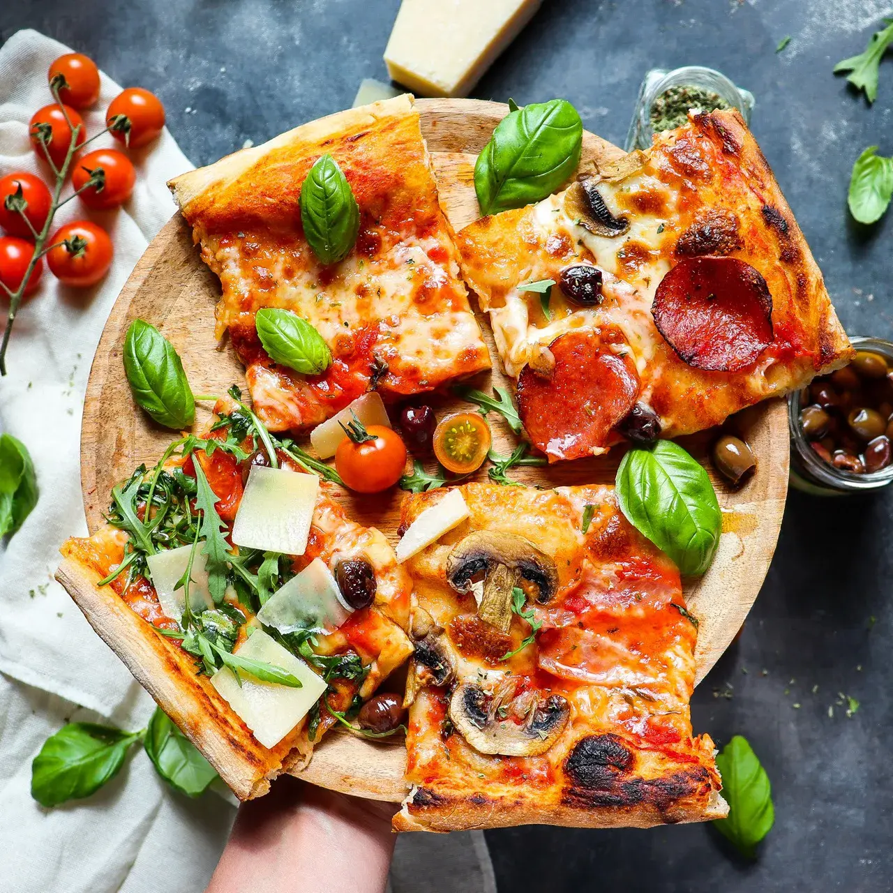Blechpizza Detailansicht