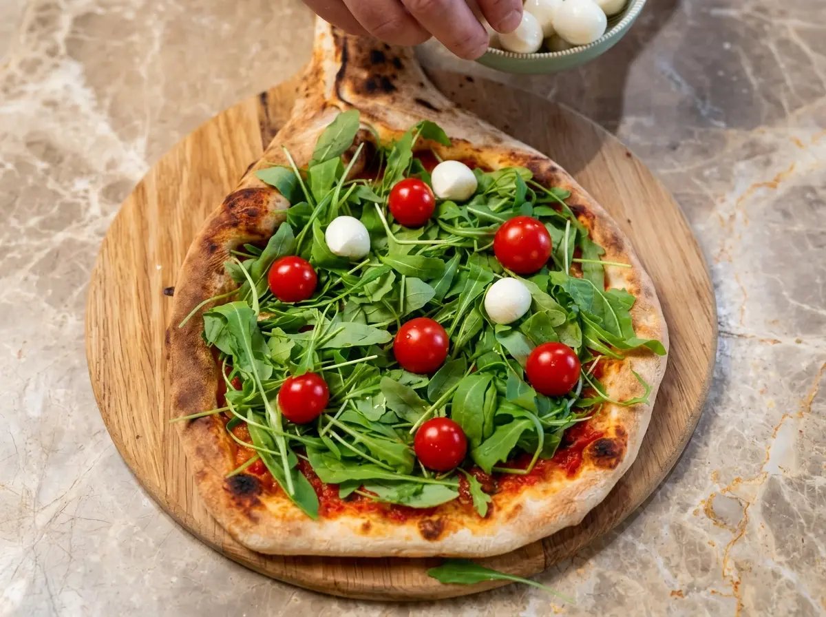 blaumenstrauß pizza als muttertagsessen Idee 