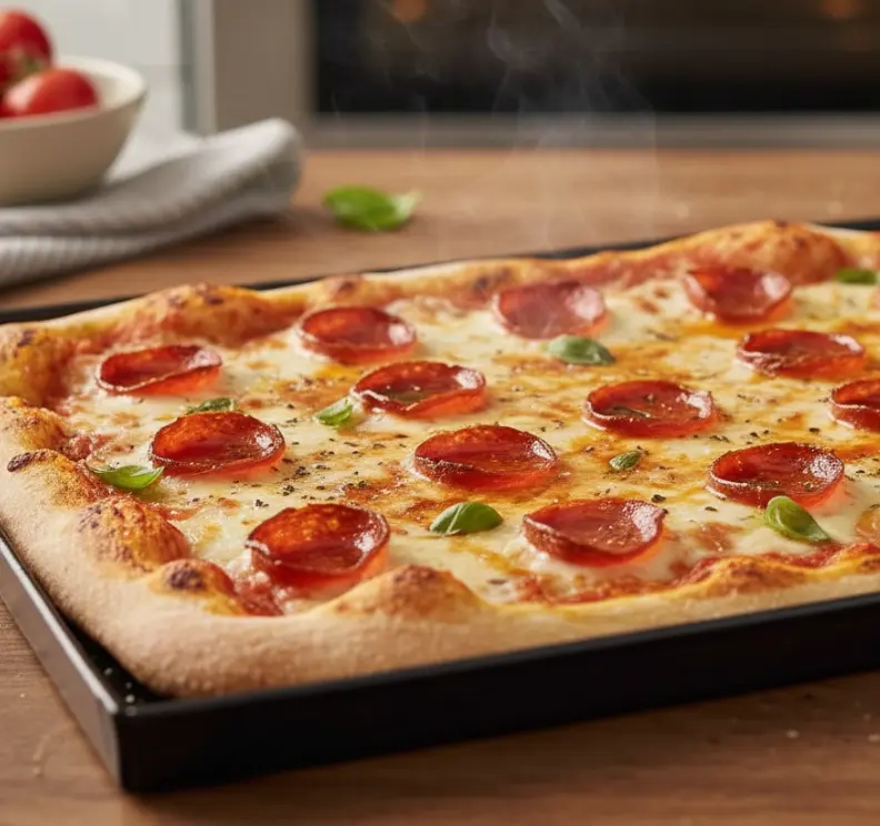 Pizza auf Pizzablech von EffeUno