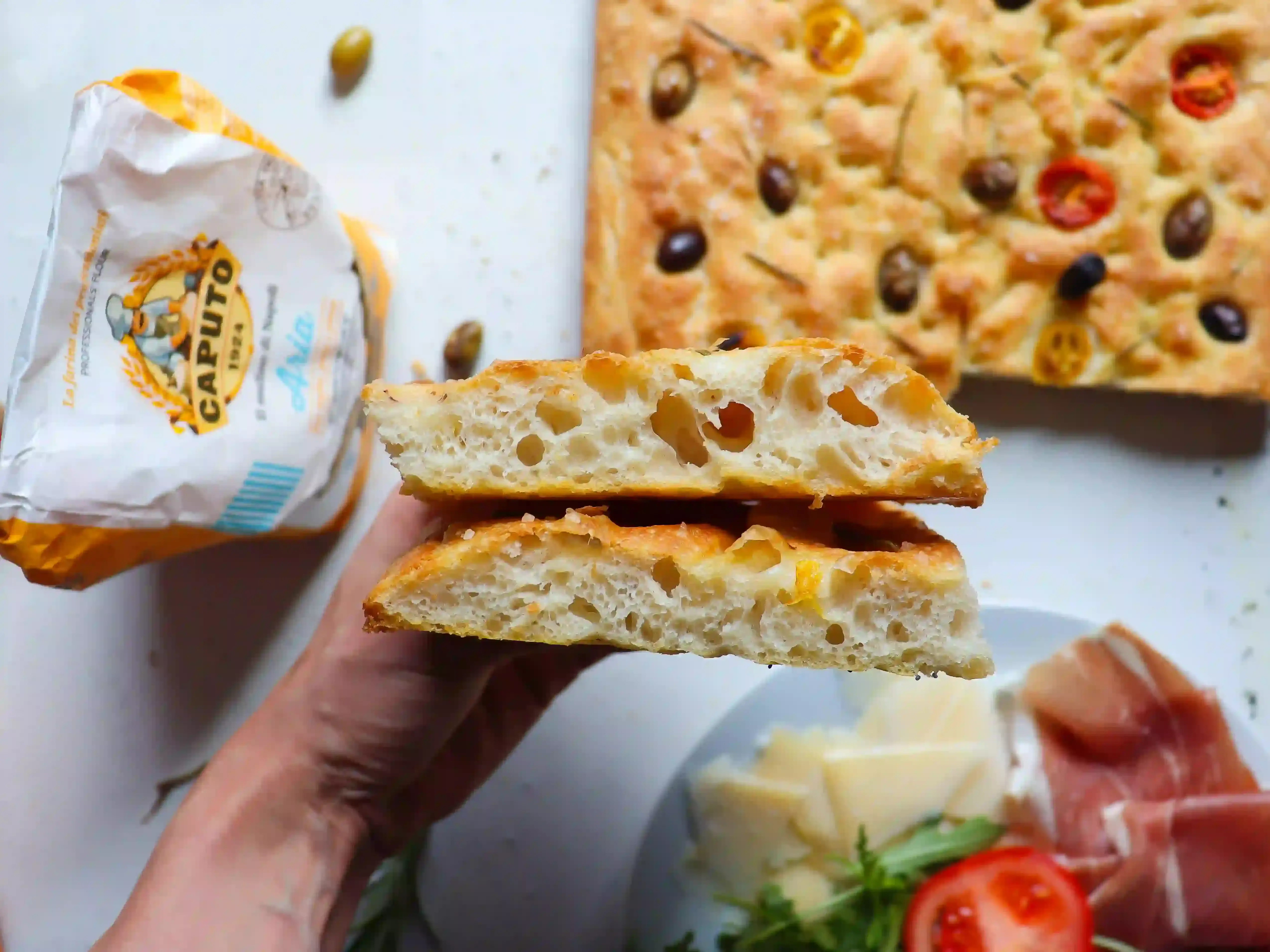 gebackene Focaccia von oben