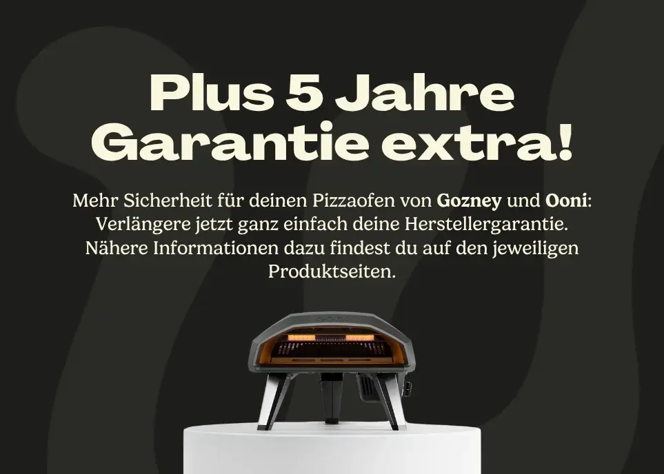 +5 Jahre Händlergarantie für Ooni und gozney Pizzaöfen