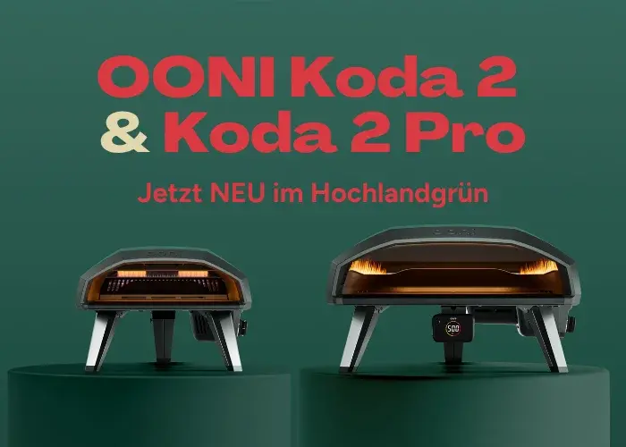 Neue Ooni Koda 2 und Koda 2 Pro Pizzaöfen in Hochlandgrün