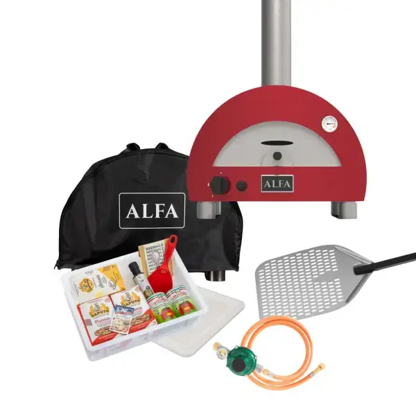 Pizzaofen Profi Bundle | Alfa Portable rot | 16-tlg.