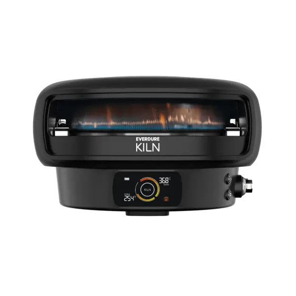 KILN DR 2-Brenner Pizzaofen mit Digitaldisplay und rotierender Pizzastein | mat black
