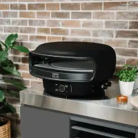 KILN DR 2-Brenner Pizzaofen mit Digitaldisplay und rotierender Pizzastein | mat black