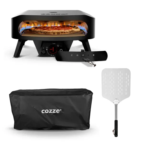 Cozze 17" Rotate Black Edition Gas Pizzaofen | Komfort-Paket