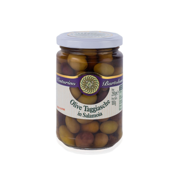 Taggiasca-Oliven in Salzlake aus Ligurien| 180 g