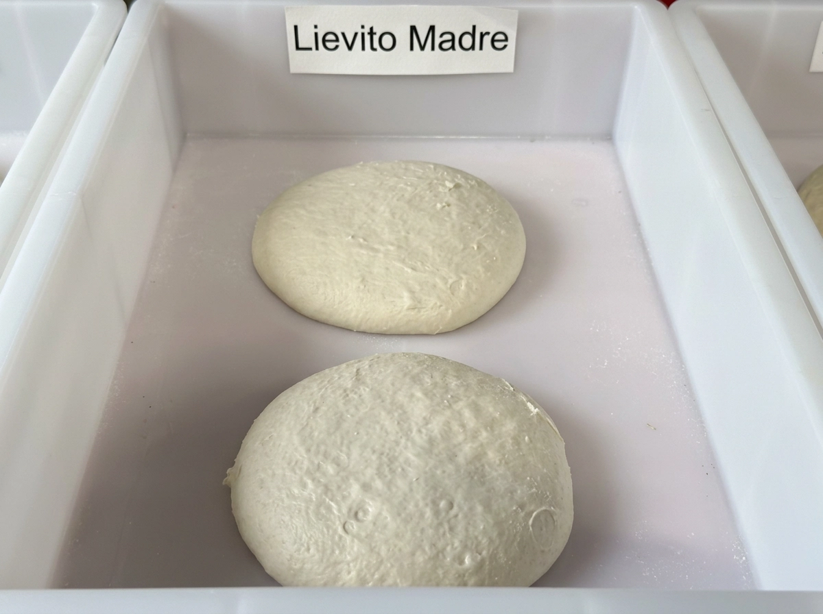 Frisch geformte Lievito Madre Teigballen